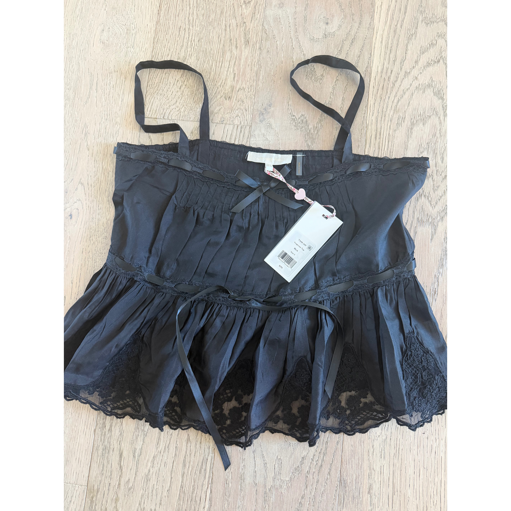 LoveShackFancy Black Vesperine Top